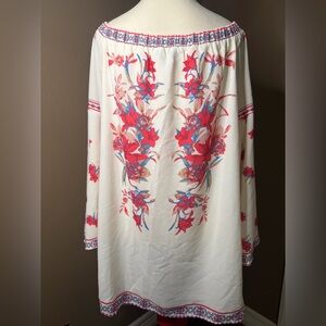 Flying Tomato Floral Print Flare Sleeve Boho Off The Shoulder Mini Sheath Dress